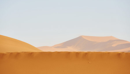 Colder colored sand. Majestic view of amazing landscapes in African desert.