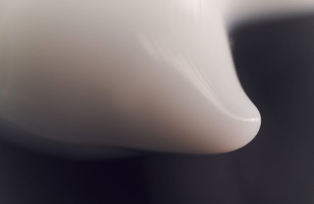 Beauty cream is under the microscope. Close up view.の写真素材