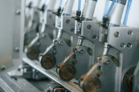 Close up view of print house machine.