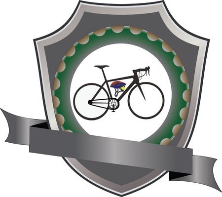 bicycle and cycling gear logo stickerのイラスト素材