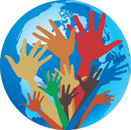 palm on earthのイラスト素材