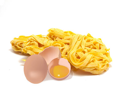 group of yellow pasta to Italian egg noodlesの写真素材