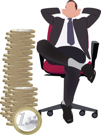 Person sitting in managerial relax satisfiedのイラスト素材