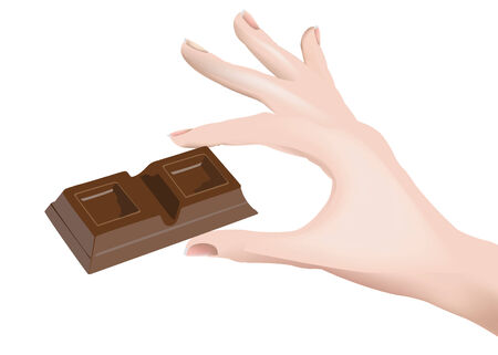 Chocolate in person hand outのイラスト素材