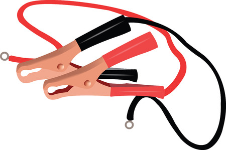 Terminals polarized red and black for battery charging for transportのイラスト素材