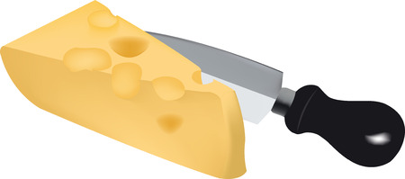 Piece of Swiss cheese and Dutch emmental for feedingのイラスト素材