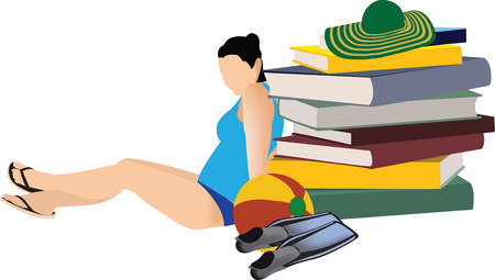 relax with booksのイラスト素材