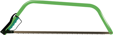 hand saw to cut logs and green treesのイラスト素材