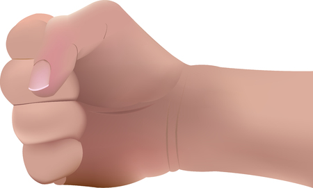 Male clenched fist, isolated on a white background Man hand with a fist. Alphaのイラスト素材