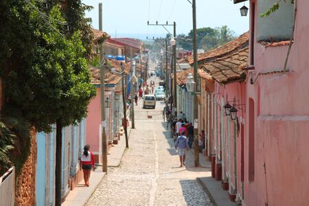 road and housing characteristics of Cubaの写真素材