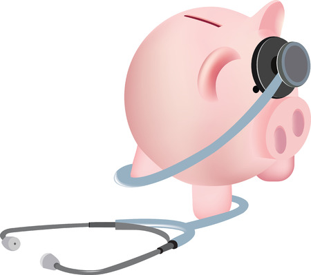 Stethoscope control of the currency and the depositのイラスト素材