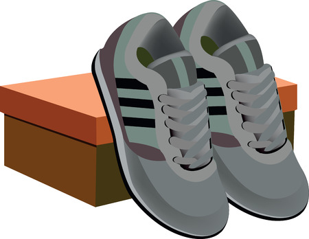 Sneakers with boxのイラスト素材