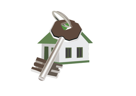 Single House with Armored Door Keyのイラスト素材
