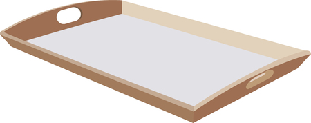 Wooden tray for food transport.のイラスト素材