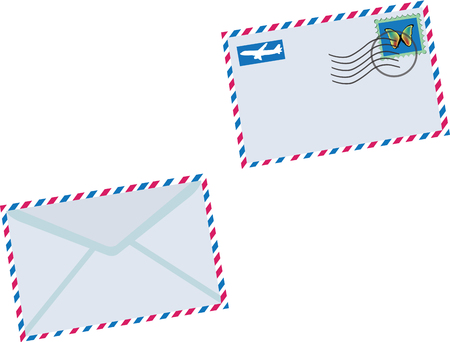 Shipping letters stamped by air.のイラスト素材