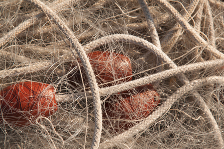 net and floats for deep sea fishingの写真素材