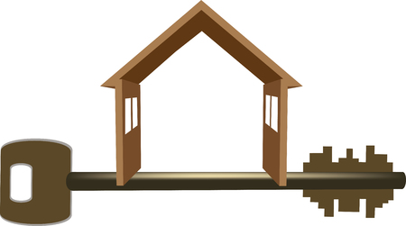 key armored door with housingのイラスト素材