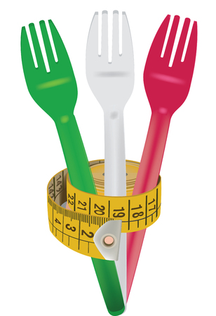sartorial diet meter and spoon knife forkのイラスト素材