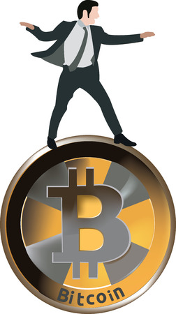bitcoin virtual currency crypto currencyのイラスト素材