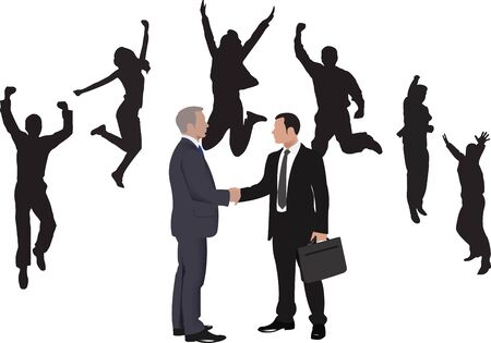 symbolic men who exult their leaderのイラスト素材