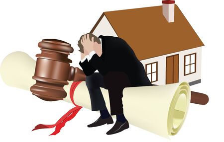 flat rolled sheet and rolling pin of the judicial auctionのイラスト素材