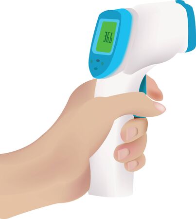 scanner for measuring body temperatureのイラスト素材