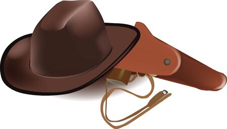 Western hat and scabbard cowboy hatのイラスト素材
