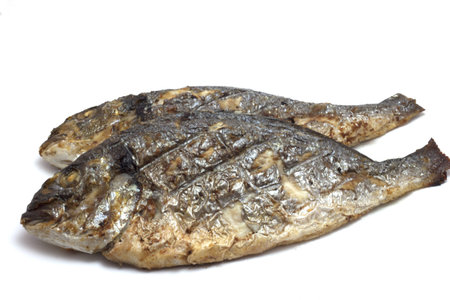 grilled sea bream with lemon heart
