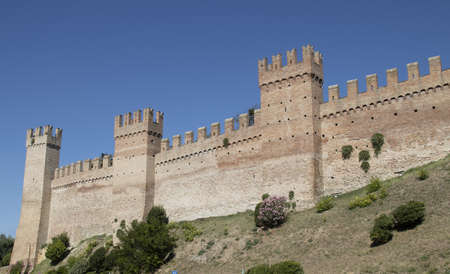 historic village on the mountain Gradara Pesaro Urbino Italyの写真素材