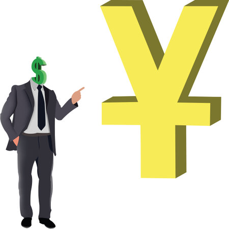 human-like dollar sign indicates Chinese human-like dollar sign indicates Chineseのイラスト素材