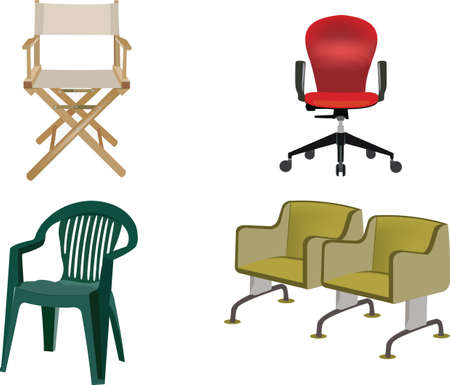 officeplasty chairs various office chairs of plastic and woodのイラスト素材