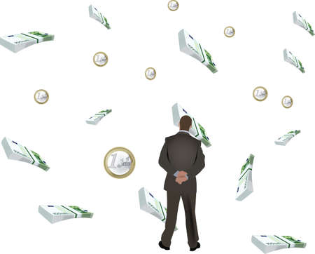 manager looks indifferent to the fall of the euroのイラスト素材