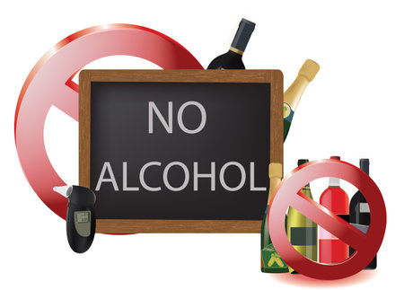 sign with notice forbidden to distribute alcoholのイラスト素材