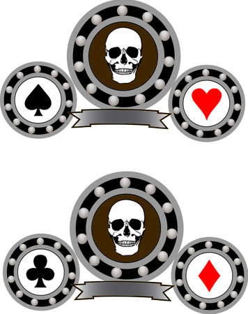mechanical sticker with motorcycling skullのイラスト素材