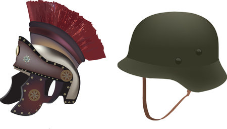 German and Roman war helmet helmetのイラスト素材