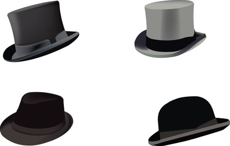 series of elegant mens hatsのイラスト素材