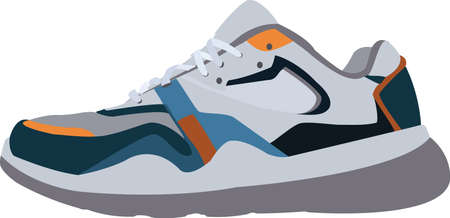 running sneakers multicolour padded sneakers for running athletesのイラスト素材