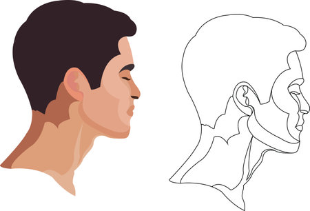 profile face of young guyのイラスト素材