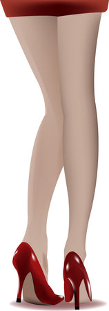 womens legs shoes red heels womens legs shoes red heelsのイラスト素材