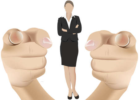 woman managers pointed fingers woman managers pointed fingersのイラスト素材
