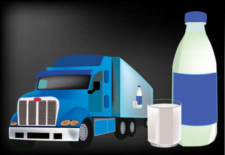 bottle of milk truck milk bottle bottle of milk truck milk bottleのイラスト素材