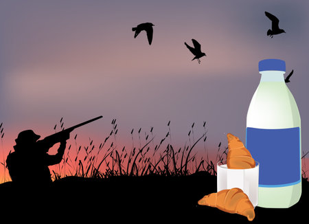 bottle of hunter milkのイラスト素材