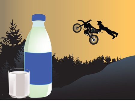bottle of sports milkのイラスト素材