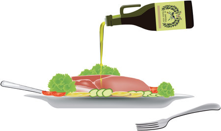 meat dish with oilのイラスト素材