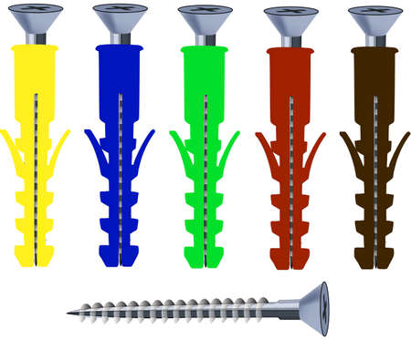 fischer and colored screwsのイラスト素材