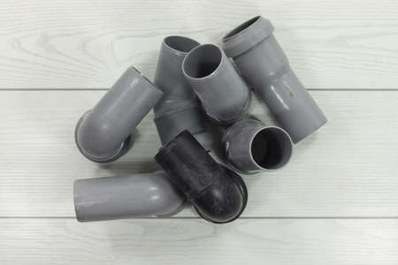 plastic fittings for plumbing and bends and jointsの写真素材