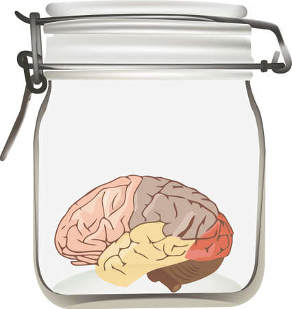 glass jar with the brain glass jar with the brainのイラスト素材