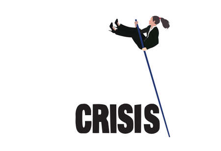 woman skips the crisisのイラスト素材