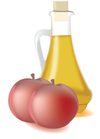 apple cider vinegar with containerのイラスト素材