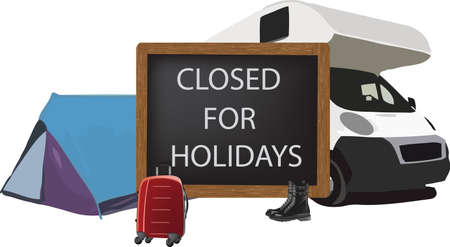 blackboard with written closed for holidaysのイラスト素材